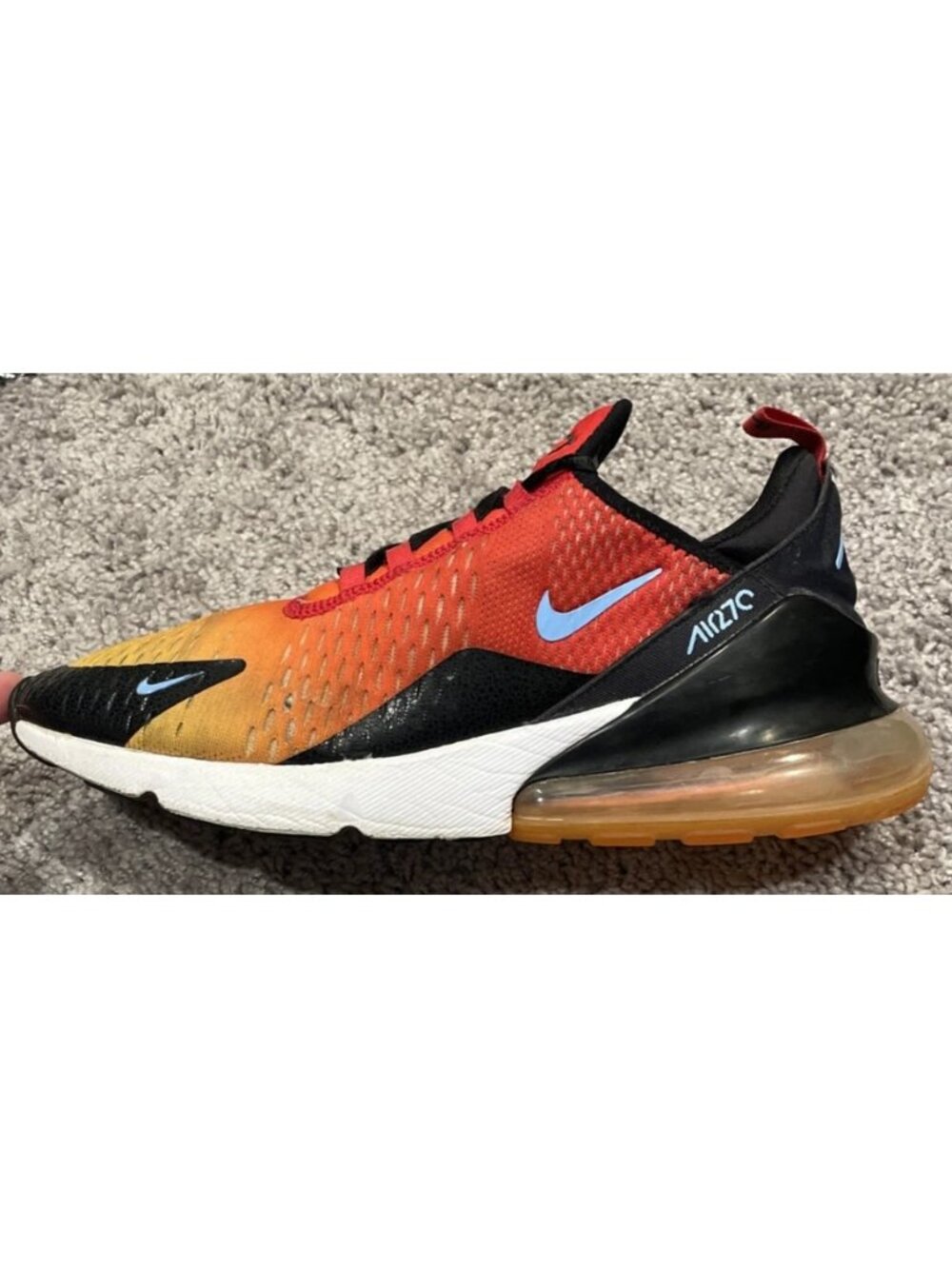 Nike Air Max 270 "Sunset" University Red Gold Shoes Men's Size 10